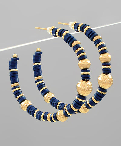 Metal Ball Hoop Earrings