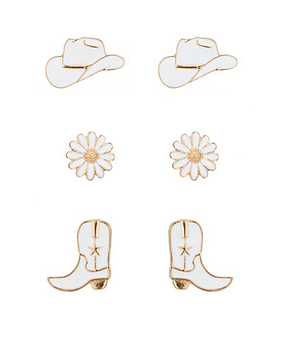 Hat & Boot Earring Set