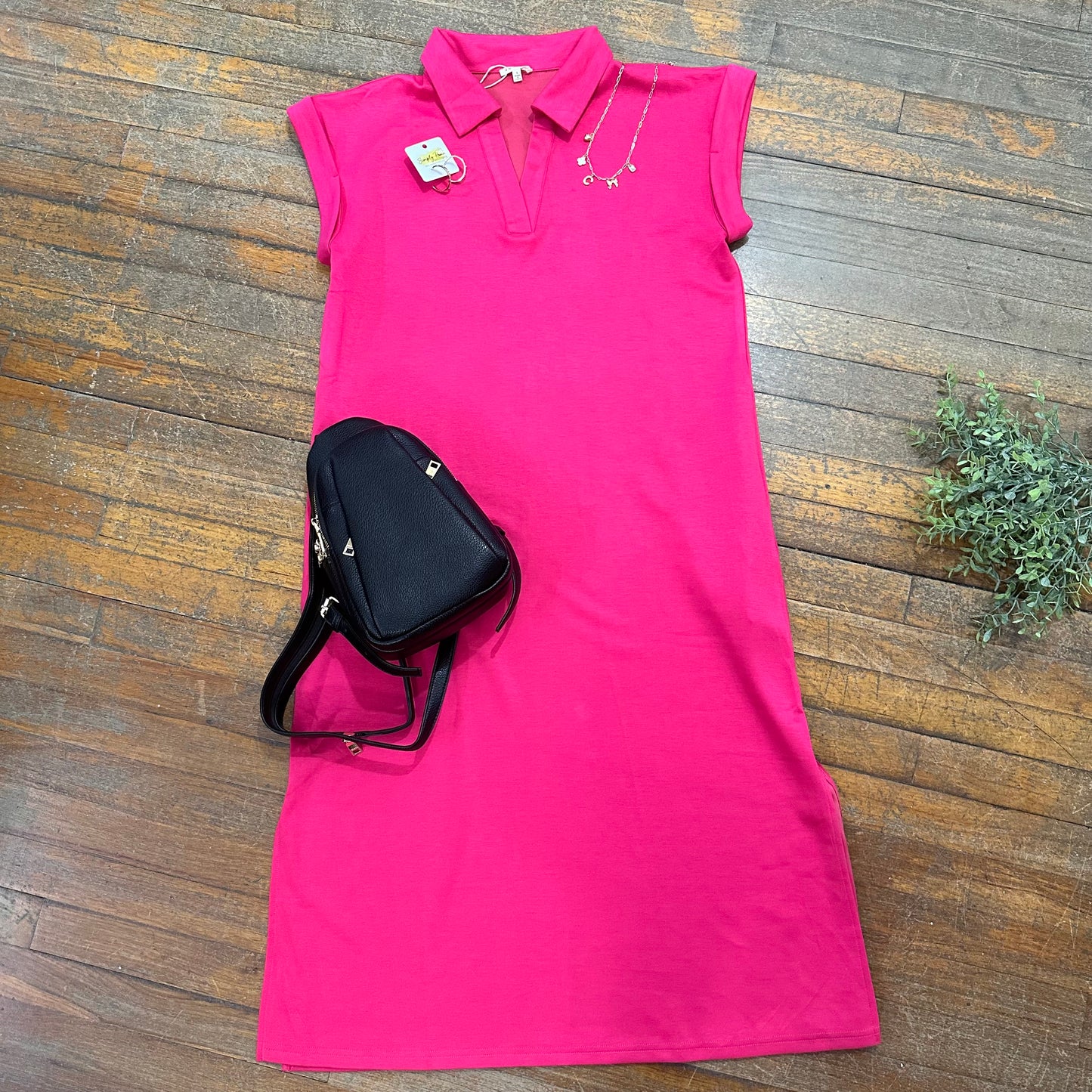 Collared Knit Midi Dress