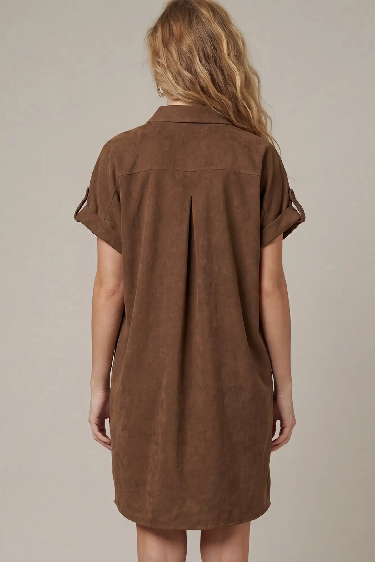 Suede Shirt Dress