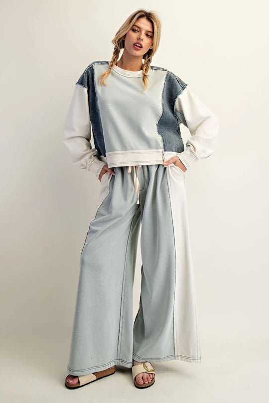 Color Block Long Sleeve Pullover