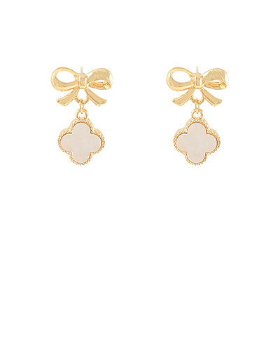 Bow and Clover Earrings