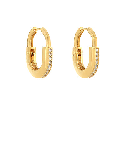 Pave Oval Earrings