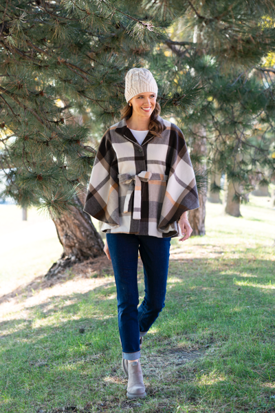 Plaid Belted Wrap