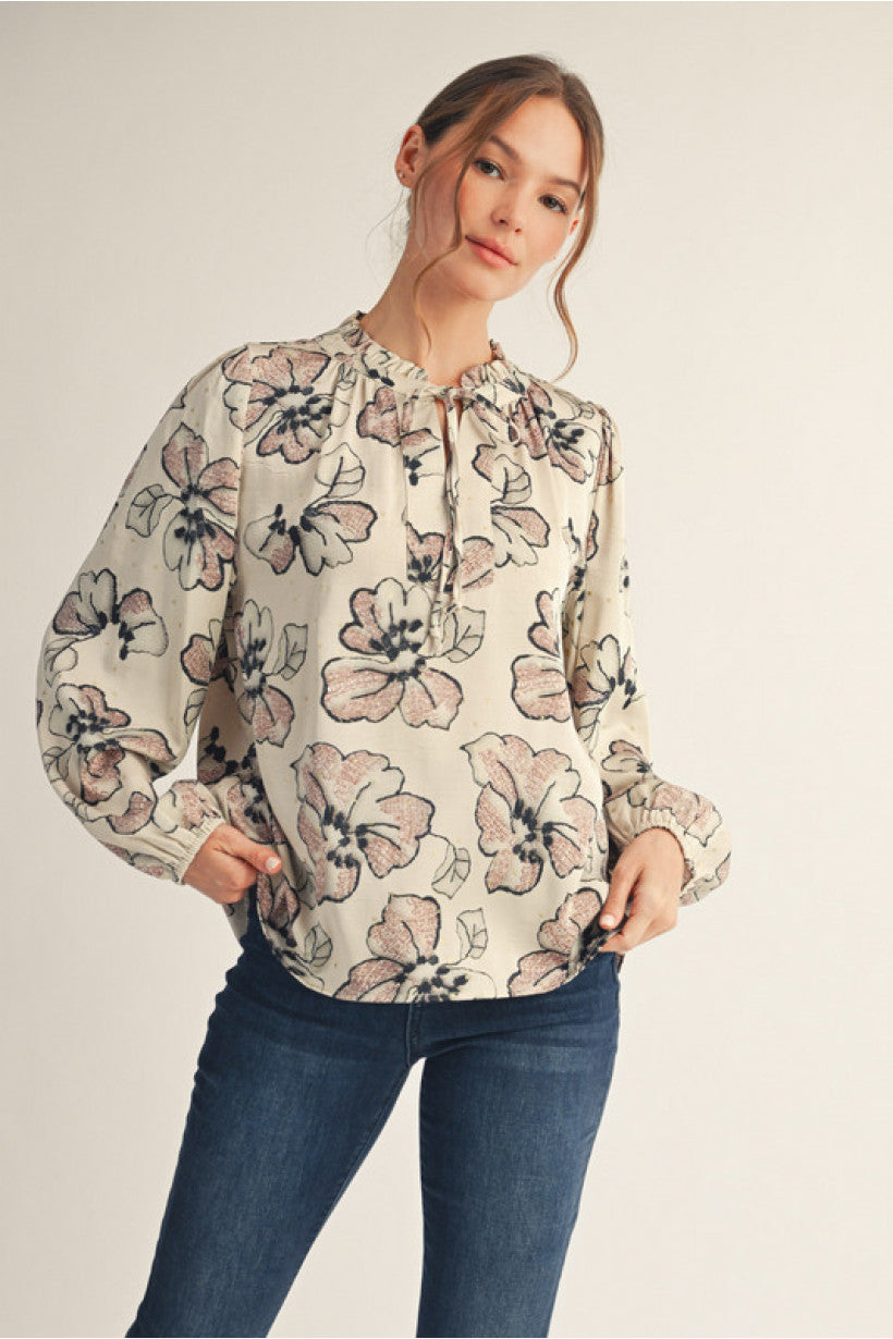 Champagne Floral Long Sleeves