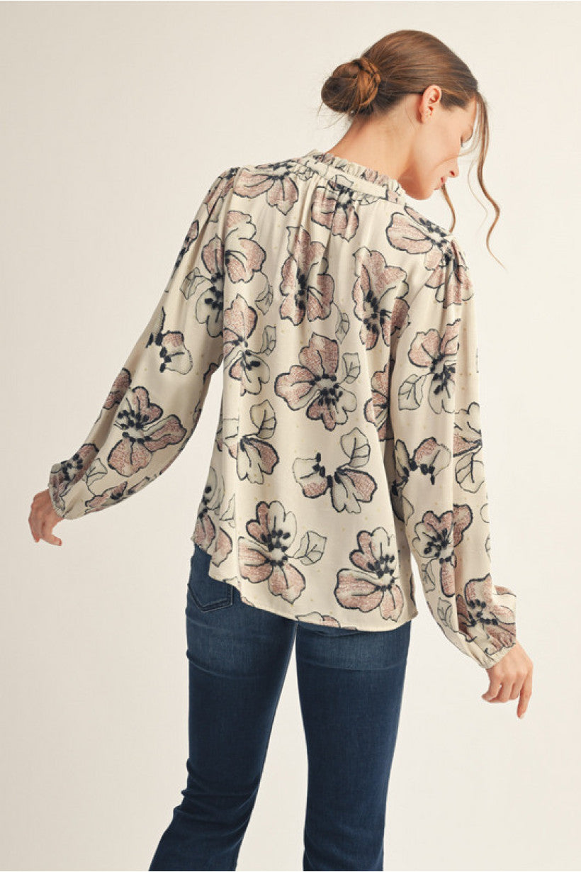 Champagne Floral Long Sleeves