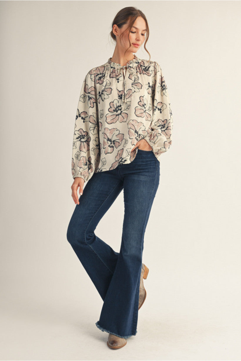 Champagne Floral Long Sleeves