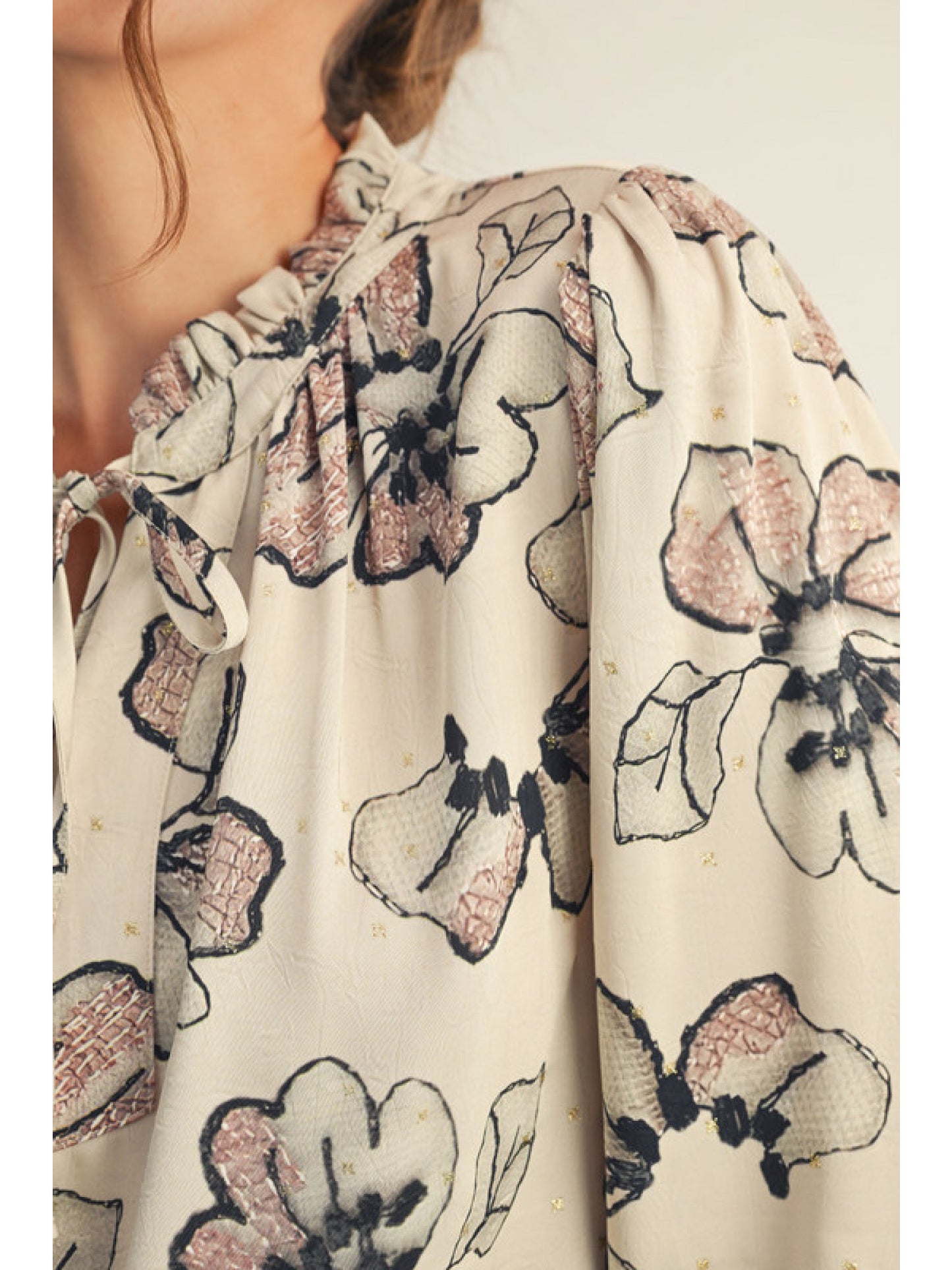 Champagne Floral Long Sleeves