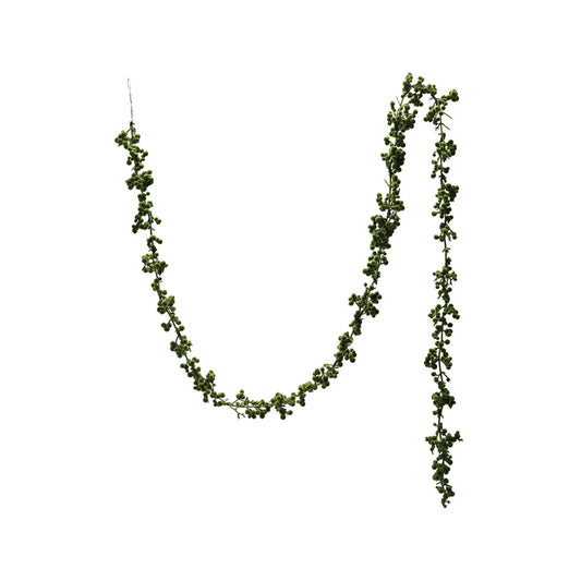 Flocked Green Ball Garland