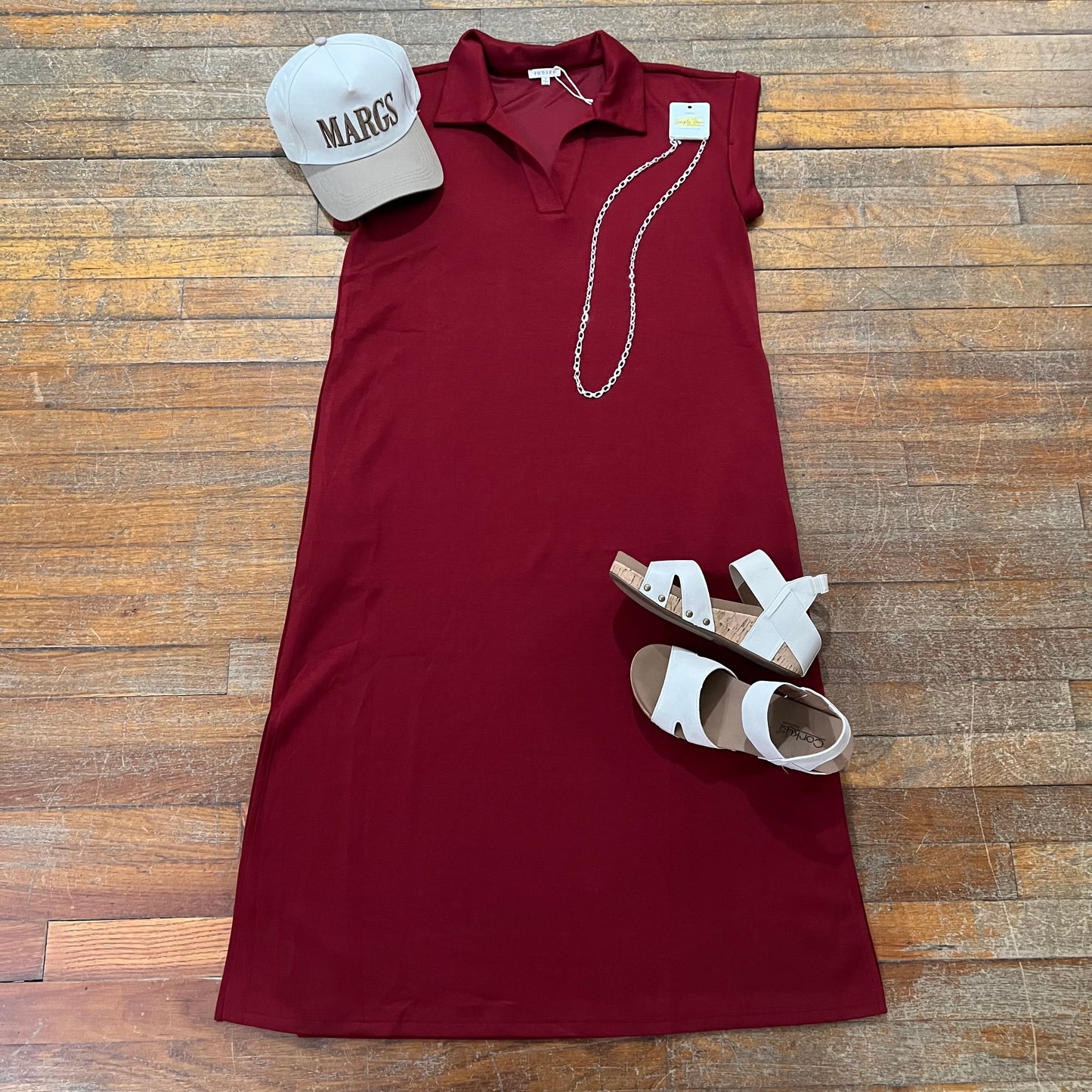 Collared Knit Midi Dress