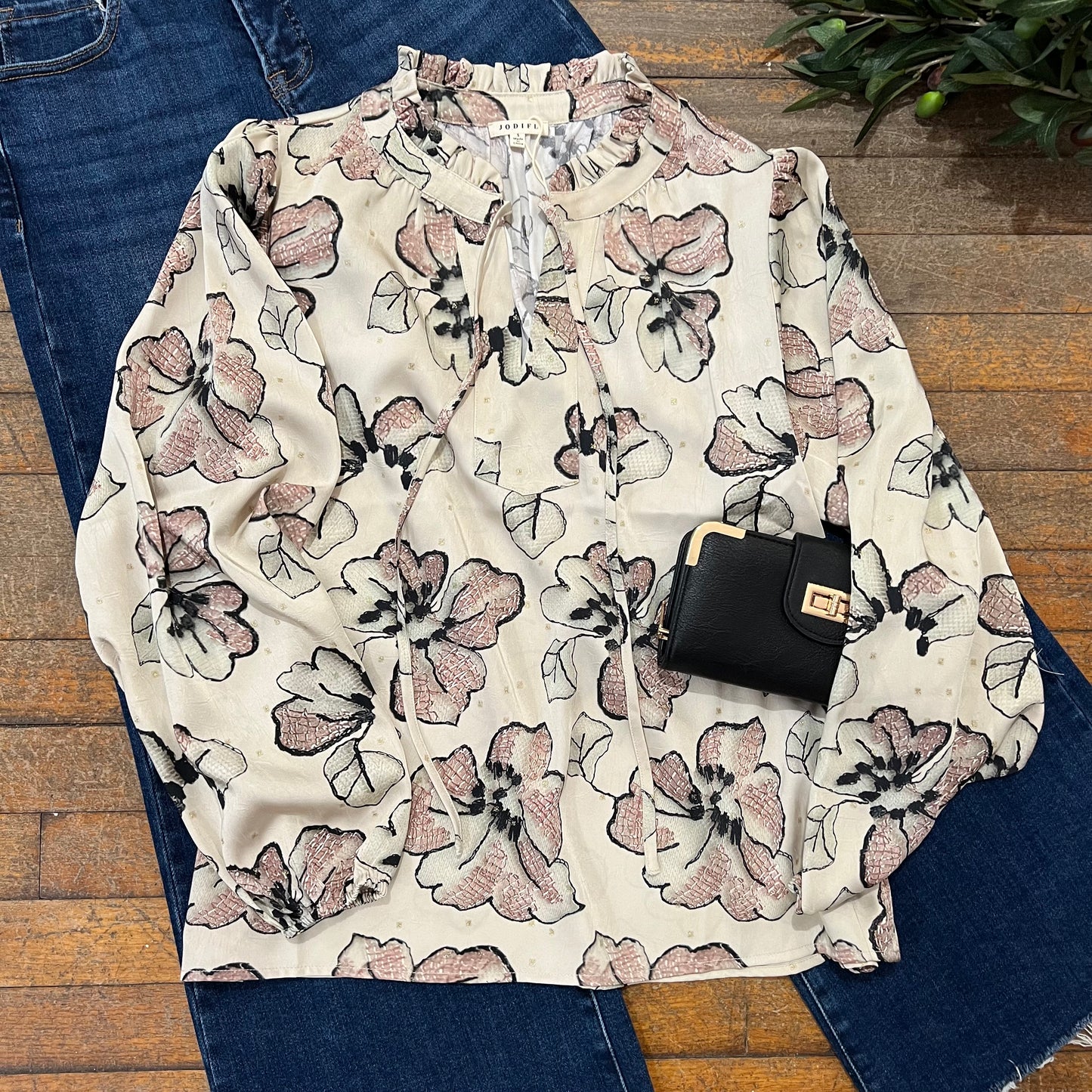 Champagne Floral Long Sleeves