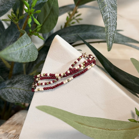 Maroon Seed Bead Spirit Jewelry