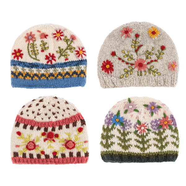 Embroidered Knit Hats