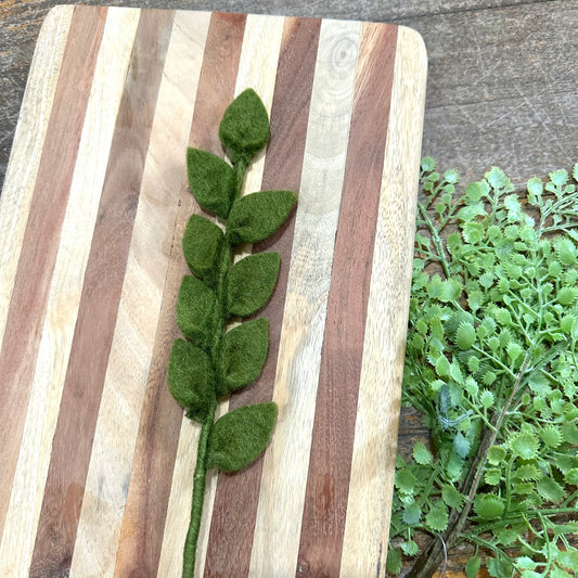 Felted Sharp Green Leaf