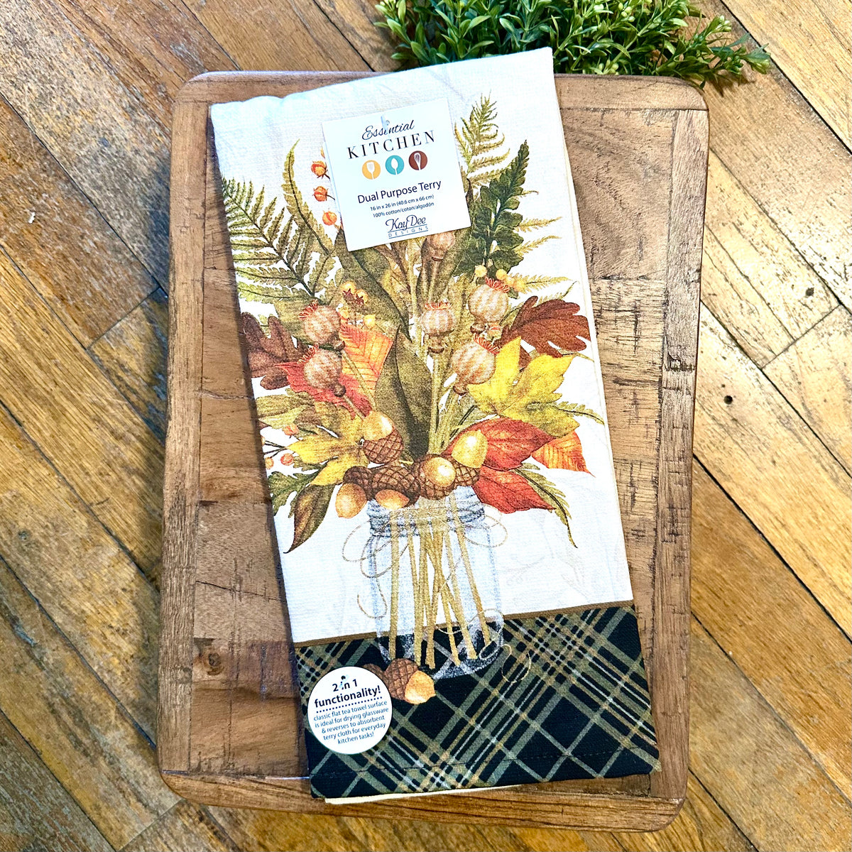 Fall Mason Jar Bouquet Dual Purpose Terry Towel