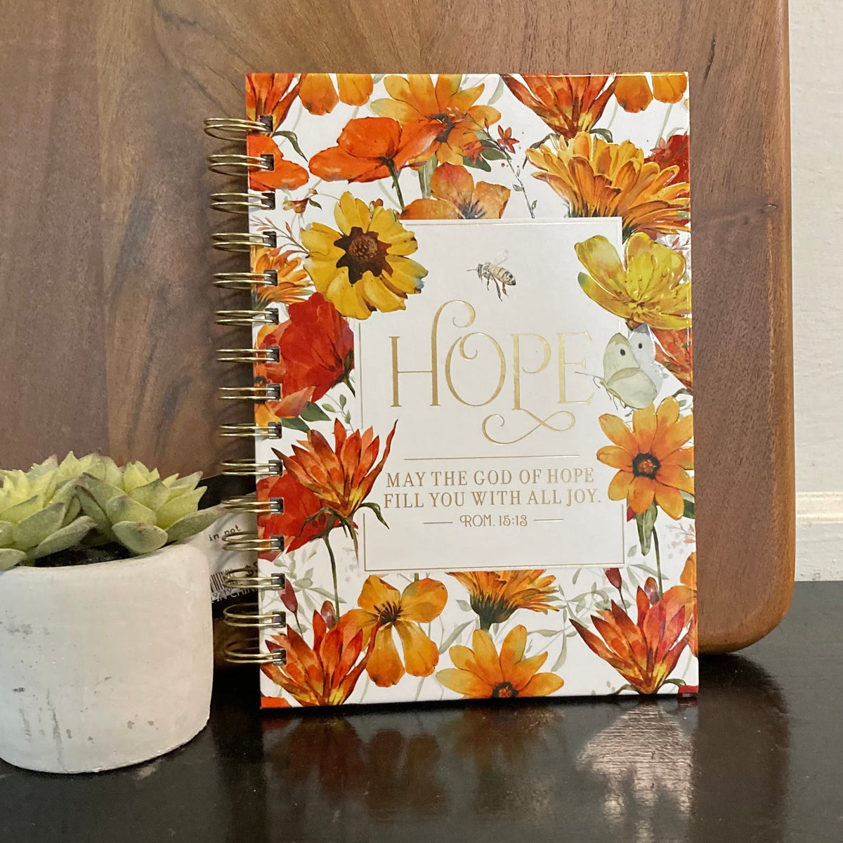 Hope Autumn Garden Spiral Journal - Romans 15:13