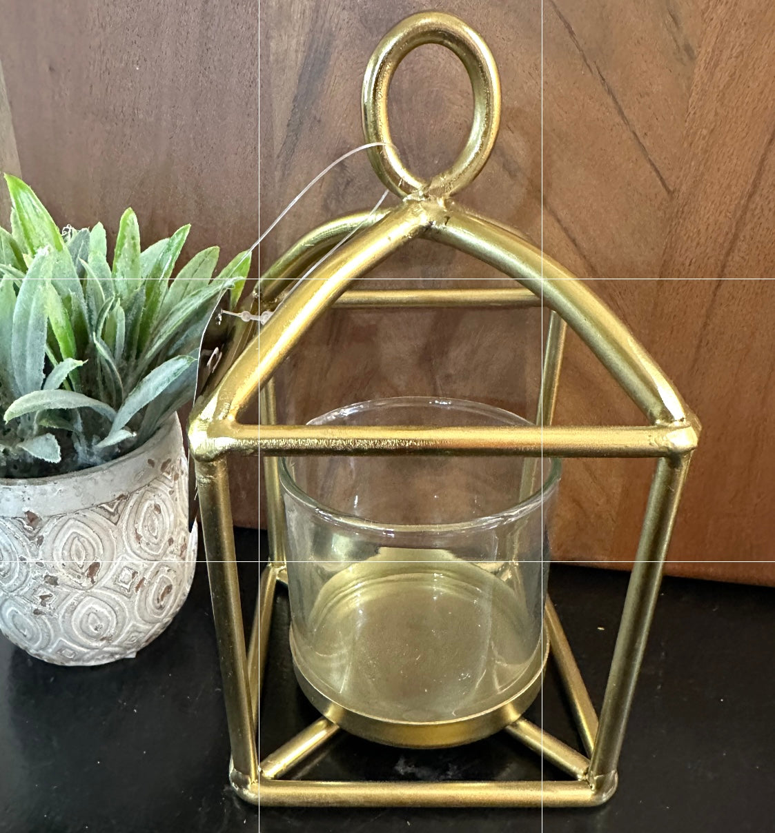 6.7-Inch Gold Lantern