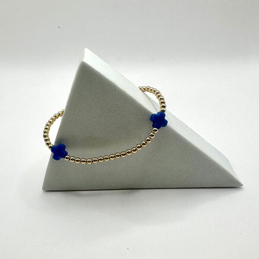enewton 3mm Signature Cross Bracelet- Cobalt
