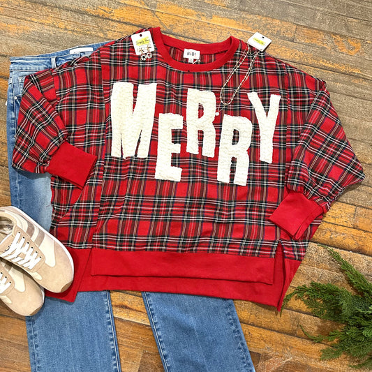 Merry Plaid Sweatshirt