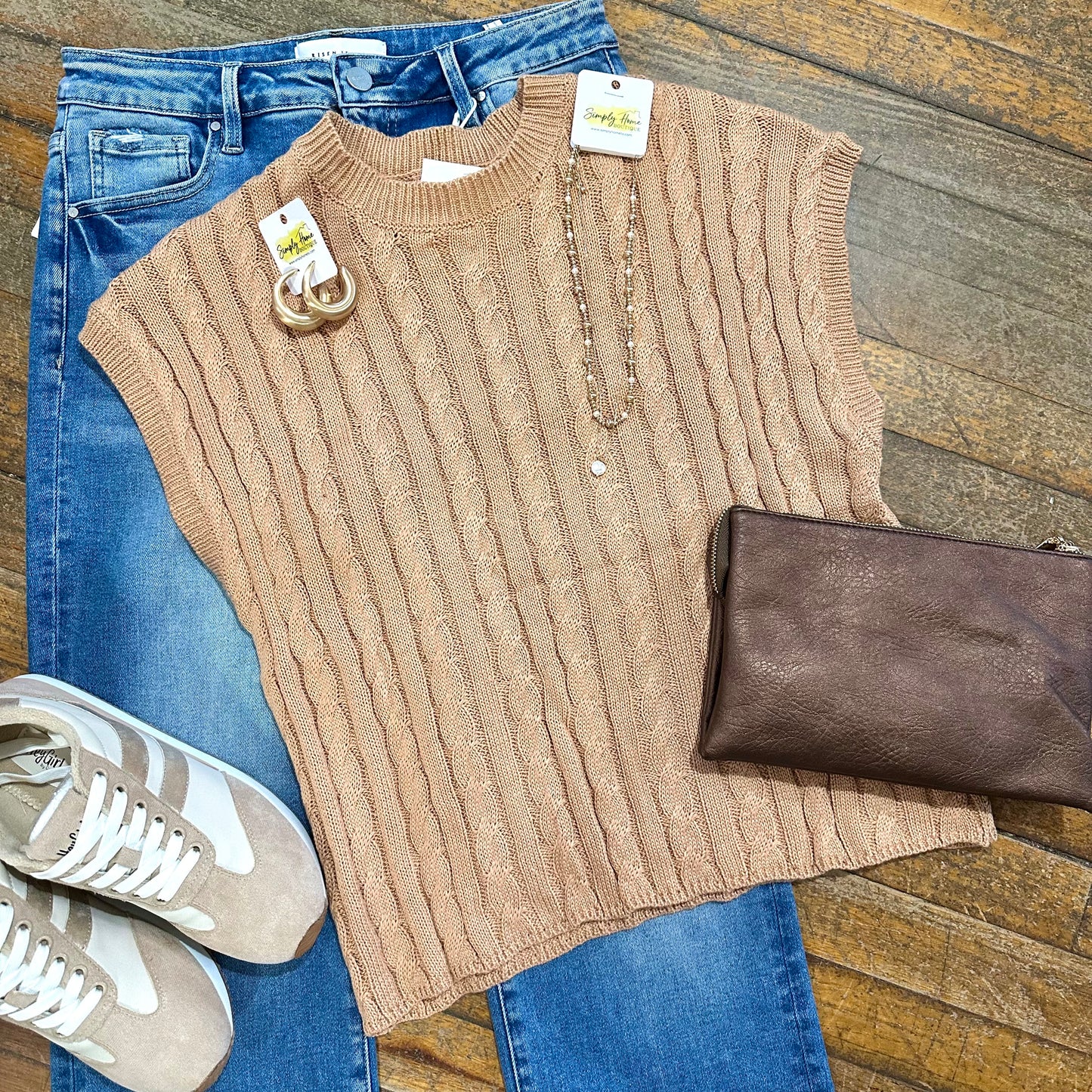 Crew Neck Cable Vest