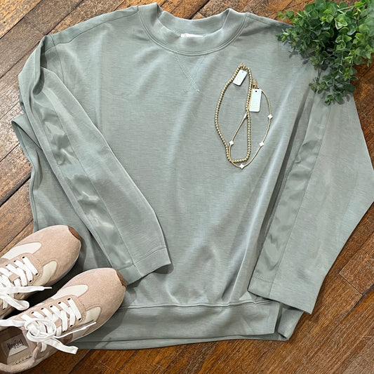 Satin Trim Sweatshirt