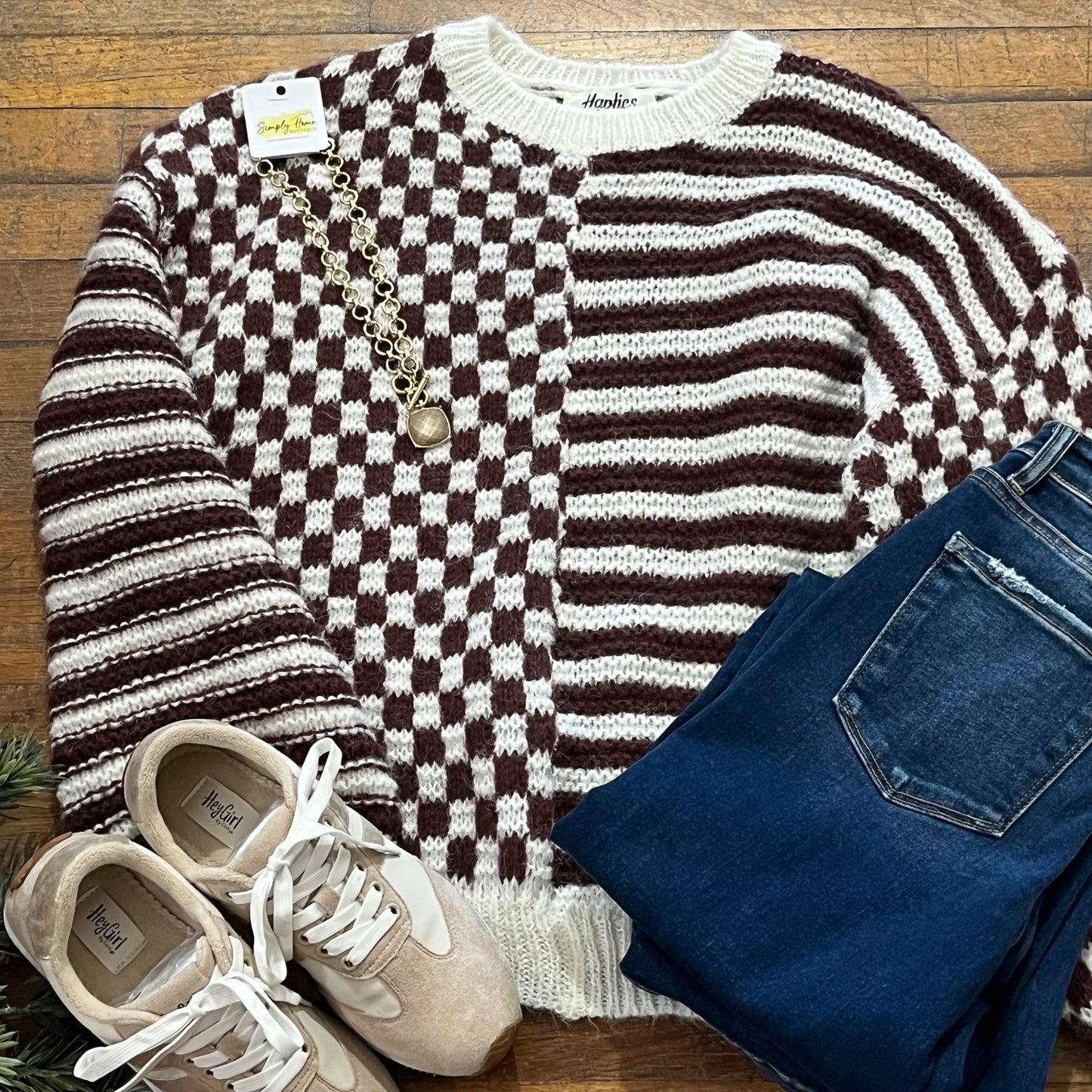 Checker and Stripe Sweater