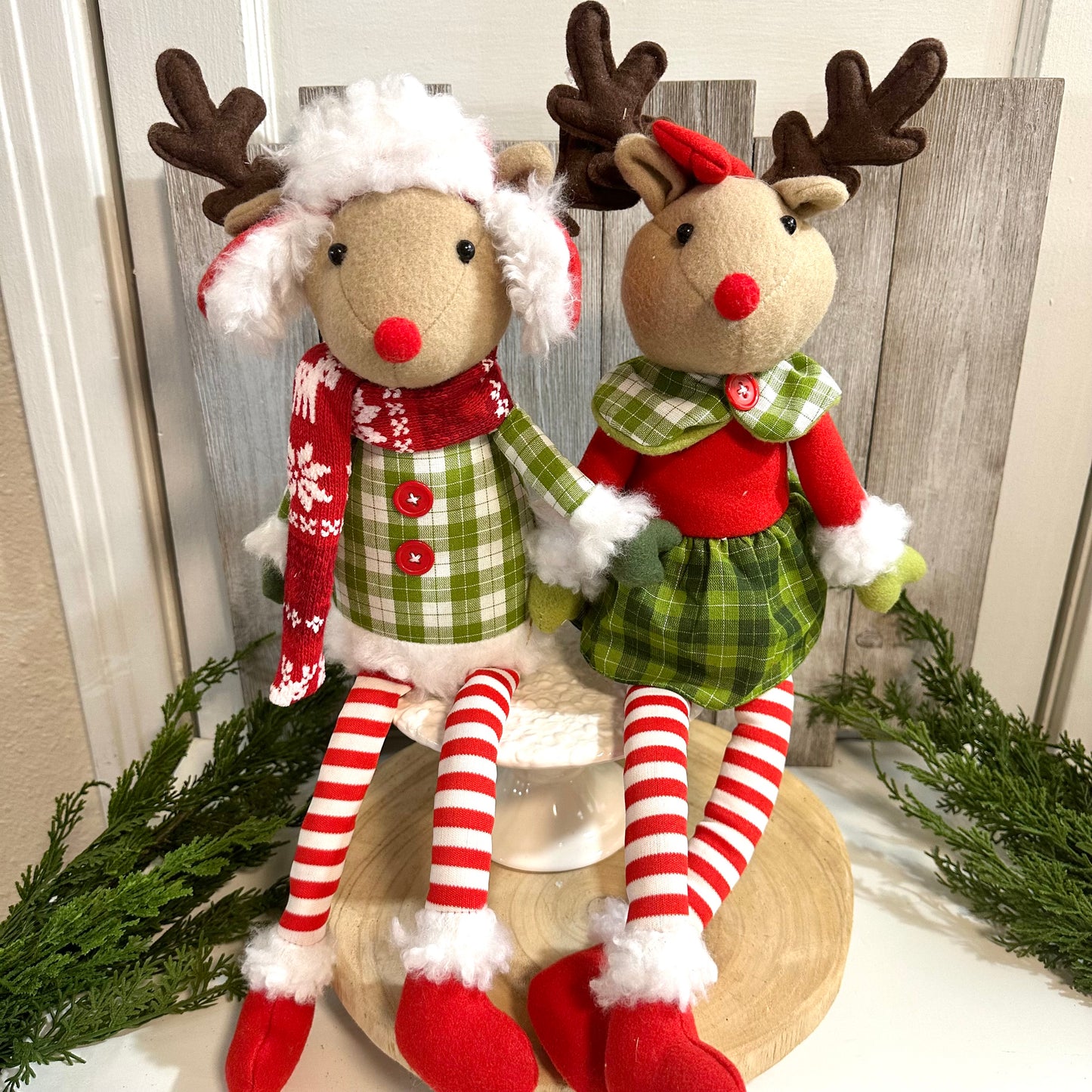 Peppermint Plaid Reindeer
