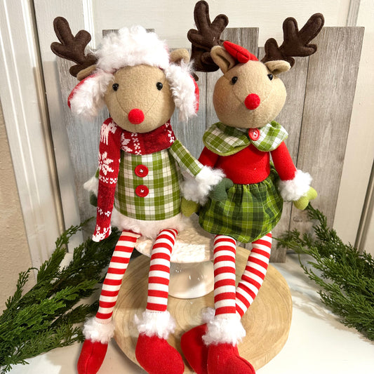 Peppermint Plaid Reindeer