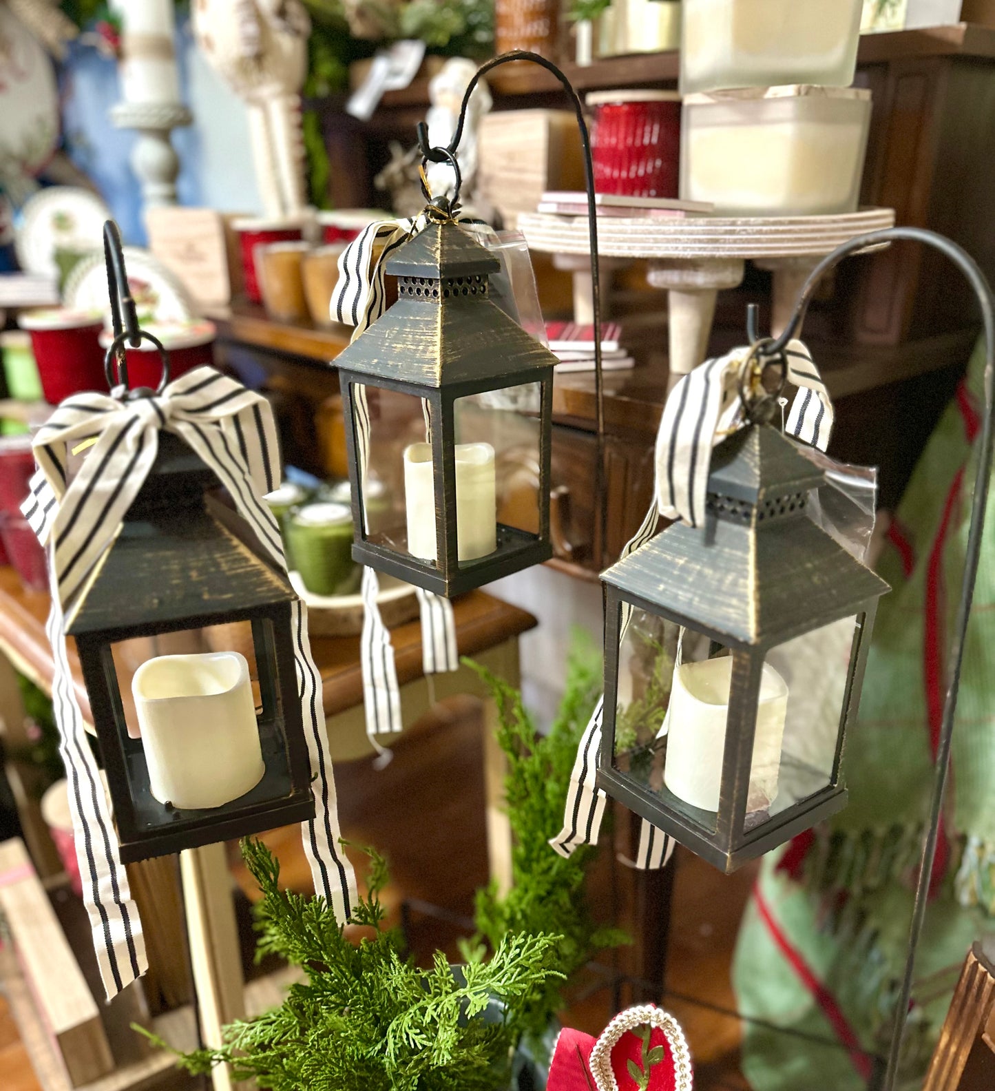 Lit Lantern With Hook