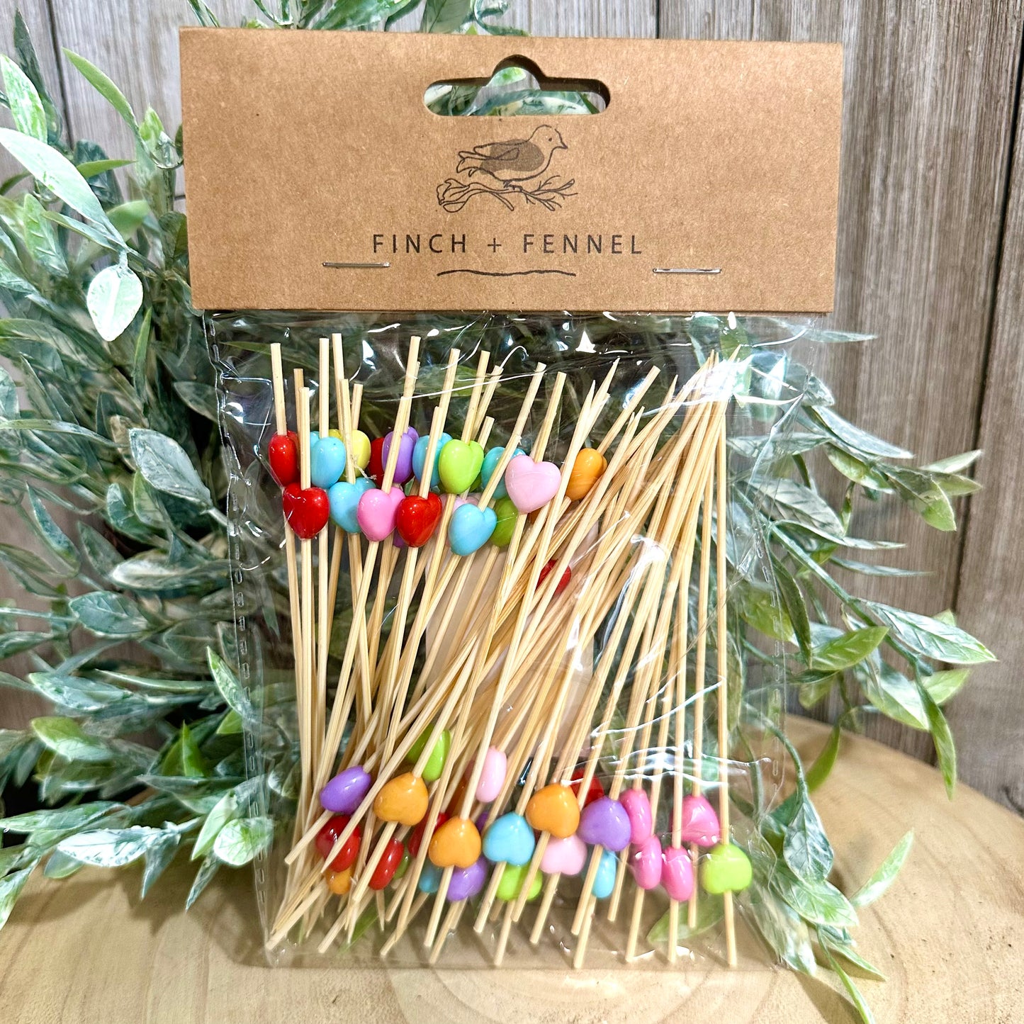 Bamboo Heart Picks