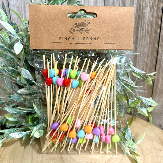 Bamboo Heart Picks