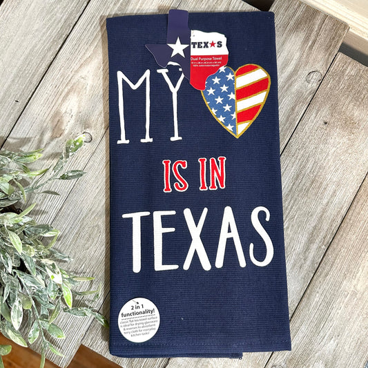 My Heart Is In Texas Towel