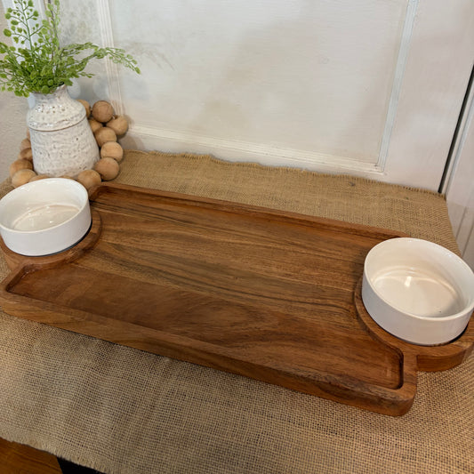 22-Inch Chip and Dip Tray with Bowl