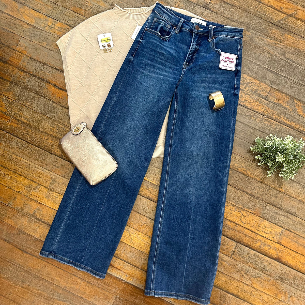 Tummy Control High Rise Ankle Straight Crease Line