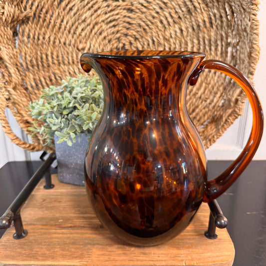 Tortoise Shell Glass Pitcher
