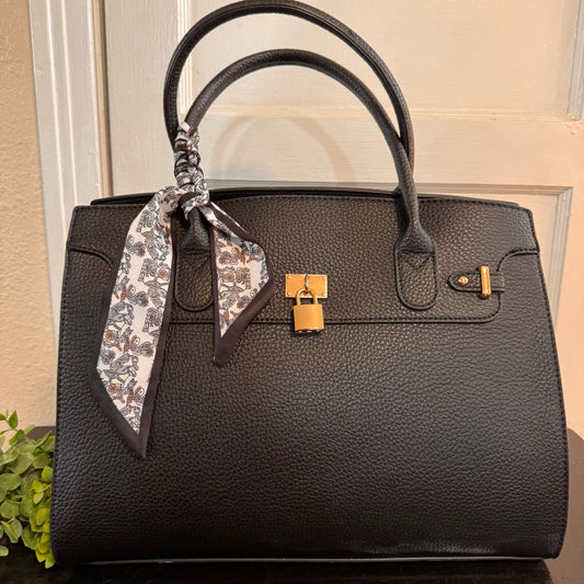 3-in-1 Black Satchel, Mini Bag & Wallet Set