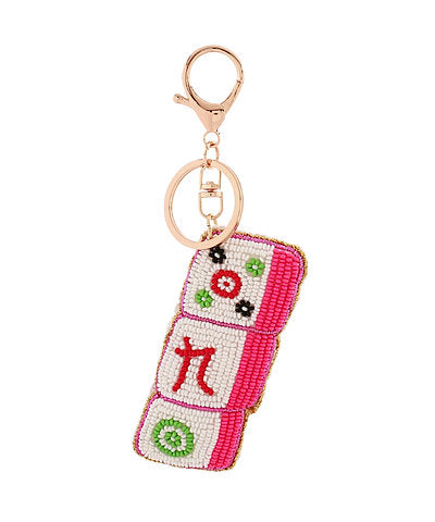 Mahjong Beaded Keychain