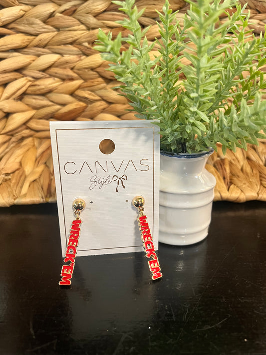 Texas Tech Red Raiders Puffy Nameplate Earrings