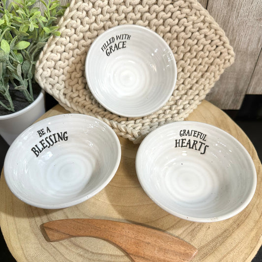 Stoneware Stamped Bowl