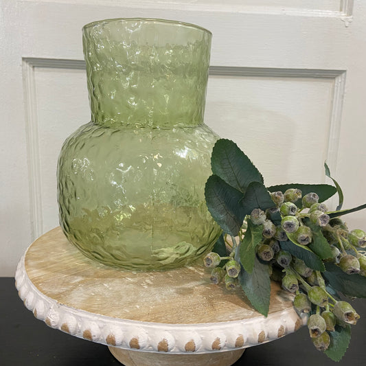Green Hammered Vase