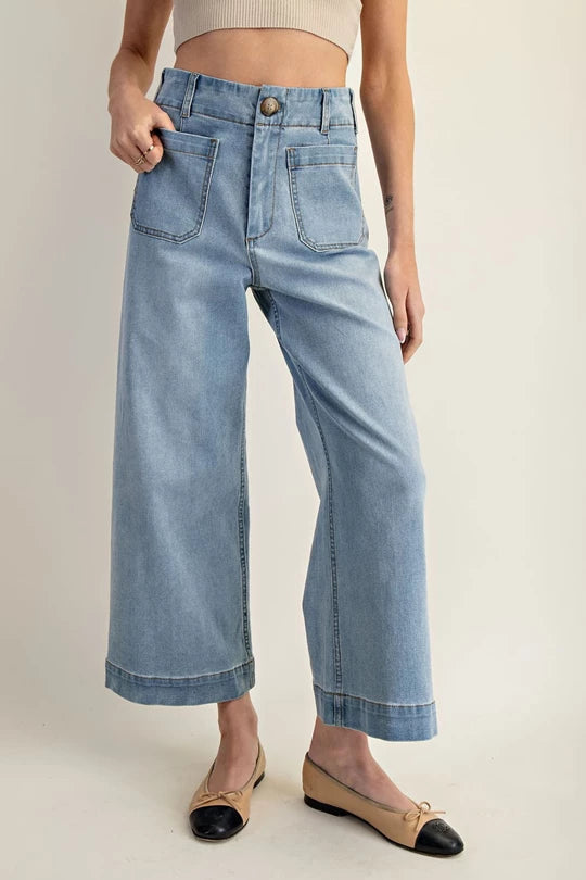 Straight Leg Denim Pants