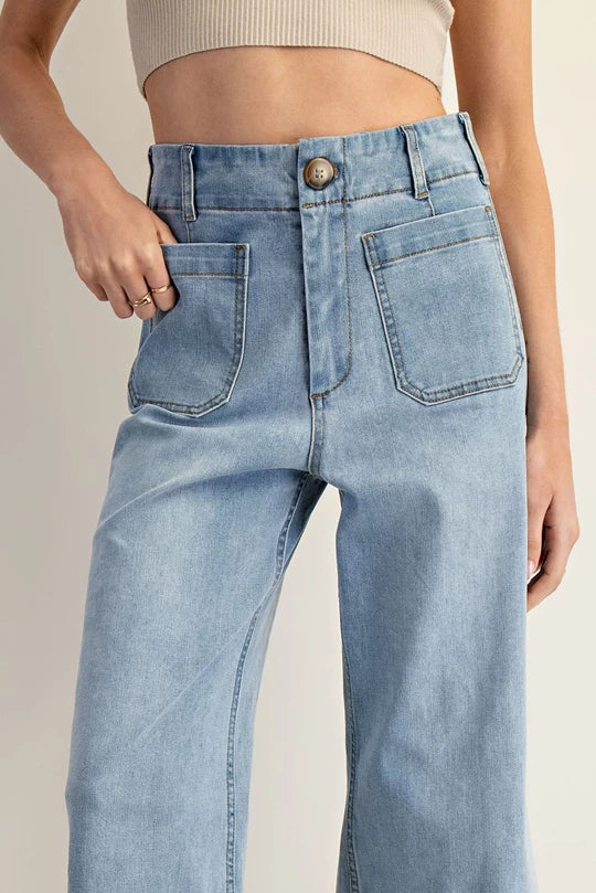Straight Leg Denim Pants