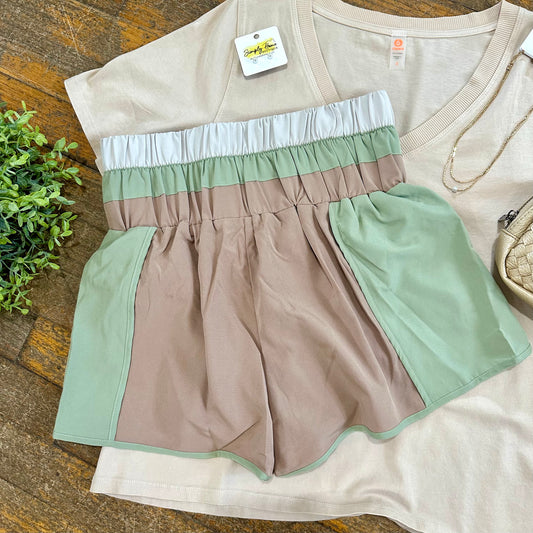Block Color Active Shorts