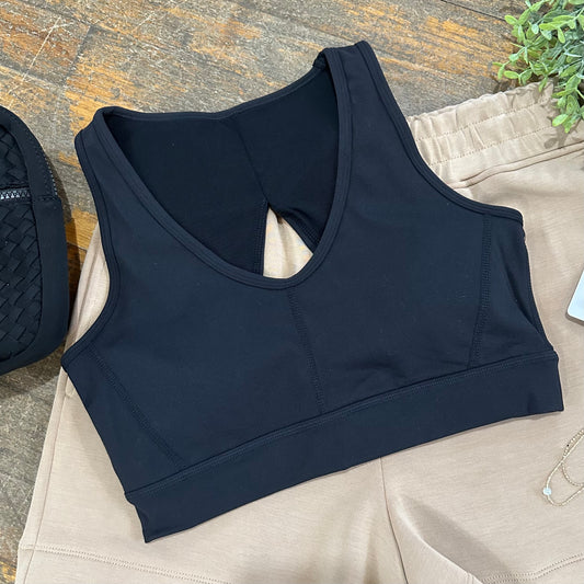 Black Cut-Out Sports Bra