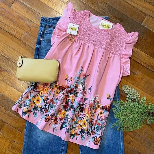 Floral Ruched Top