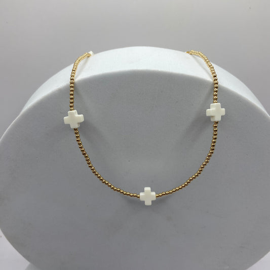 enewton 2mm Off-White Cross Choker
