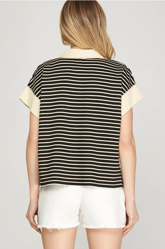 Short Sleeve Zip Top