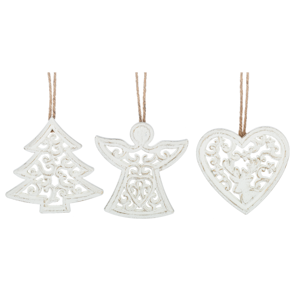 Carved Tree, Heart or Angel Ornament