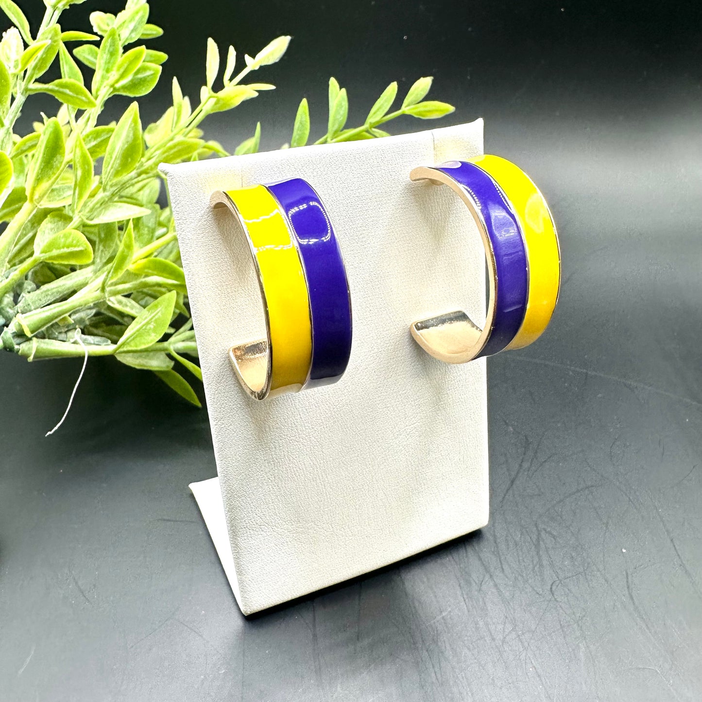 Purple and Gold Hoops