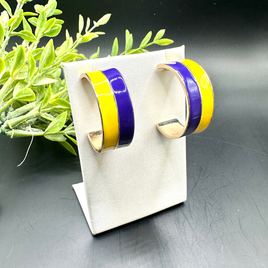 Purple and Gold Hoops